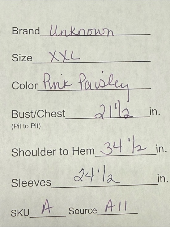 Pink Paisley Print Tunic Dress Boho Stretch Long Sleeve Swing XXL Bright - Picture 10 of 10